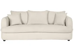 Miliboo Canapé Design|Voir Tous Les Canapés-Canapé déhoussable 3-4 places design haricot en tissu effet velours beige clair SACHA