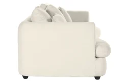 Miliboo Canapé Design|Voir Tous Les Canapés-Canapé déhoussable 3-4 places design haricot en tissu effet velours beige clair SACHA