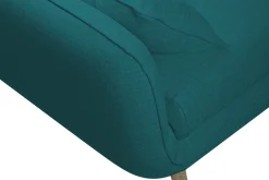 Miliboo Canapé Design|Voir Tous Les Canapés-Canapé scandinave 3 places en tissu bleu paon et bois clair CREEP