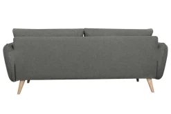 Miliboo Canapé Design|Voir Tous Les Canapés-Canapé scandinave 3 places en tissu gris anthracite et bois clair CREEP