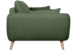 Miliboo Canapé Design|Voir Tous Les Canapés-Canapé scandinave 3 places en tissu kaki et bois clair CREEP