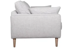 Miliboo Canapé Design|Voir Tous Les Canapés-Canapé scandinave 3 places en tissu gris clair et bois clair PAPEL