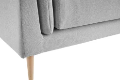 Miliboo Canapé Design|Voir Tous Les Canapés-Canapé scandinave 3 places en tissu gris clair et bois clair VOGUE