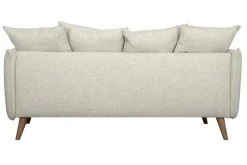 Miliboo Canapé Design|Voir Tous Les Canapés-Canapé scandinave 3 places en tissu beige et bois clair OLYMPIA