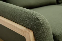 Miliboo Canapé Design|Voir Tous Les Canapés-Canapé scandinave 3 places en tissu vert kaki et bois clair YOKO