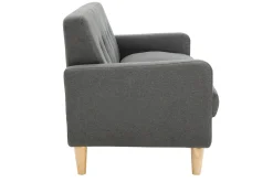 Miliboo Canapé Design|Voir Tous Les Canapés-Canapé scandinave 2 places en tissu gris foncé et bois clair LUNA