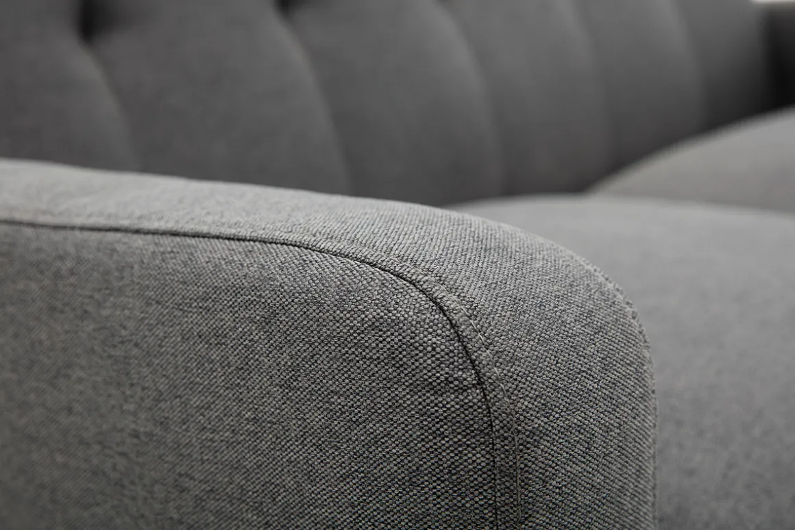 Miliboo Canapé Design|Voir Tous Les Canapés-Canapé scandinave 2 places en tissu gris foncé et bois clair LUNA