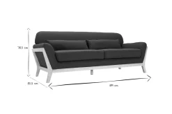 Miliboo Canapé Design|Voir Tous Les Canapés-Canapé scandinave 3 places en tissu bleu foncé et bois clair YOKO