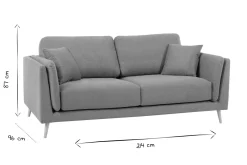 Miliboo Canapé Design|Voir Tous Les Canapés-Canapé scandinave 3 places en tissu jaune cumin et bois clair VOGUE