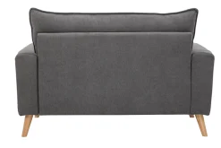 Miliboo Canapé Design|Voir Tous Les Canapés-Canapé scandinave 2 places en tissu effet velours gris clair et bois clair JONAS