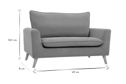 Miliboo Canapé Design|Voir Tous Les Canapés-Canapé scandinave 2 places en tissu effet velours gris clair et bois clair JONAS