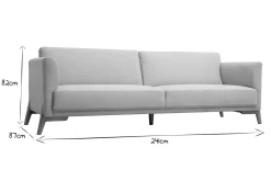 Miliboo Canapé Design|Voir Tous Les Canapés-Canapé scandinave 4 places en tissu effet velours texturé beige et bois clair SINDRO