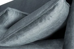 Miliboo Canapé Design|Voir Tous Les Canapés-Canapé scandinave 3 places en tissu velours bleu gris et bois clair OLYMPIA