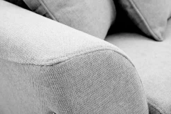 Miliboo Canapé Design|Voir Tous Les Canapés-Canapé scandinave 3 places en tissu effet velours texturé gris clair et bois clair ASAKO