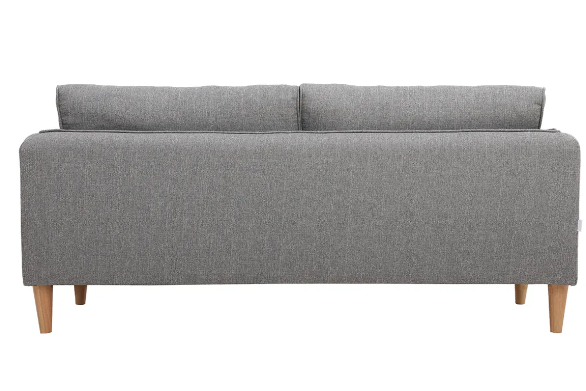 Miliboo Canapé Design|Voir Tous Les Canapés-Canapé scandinave 3 places en tissu gris clair et bois clair KURT