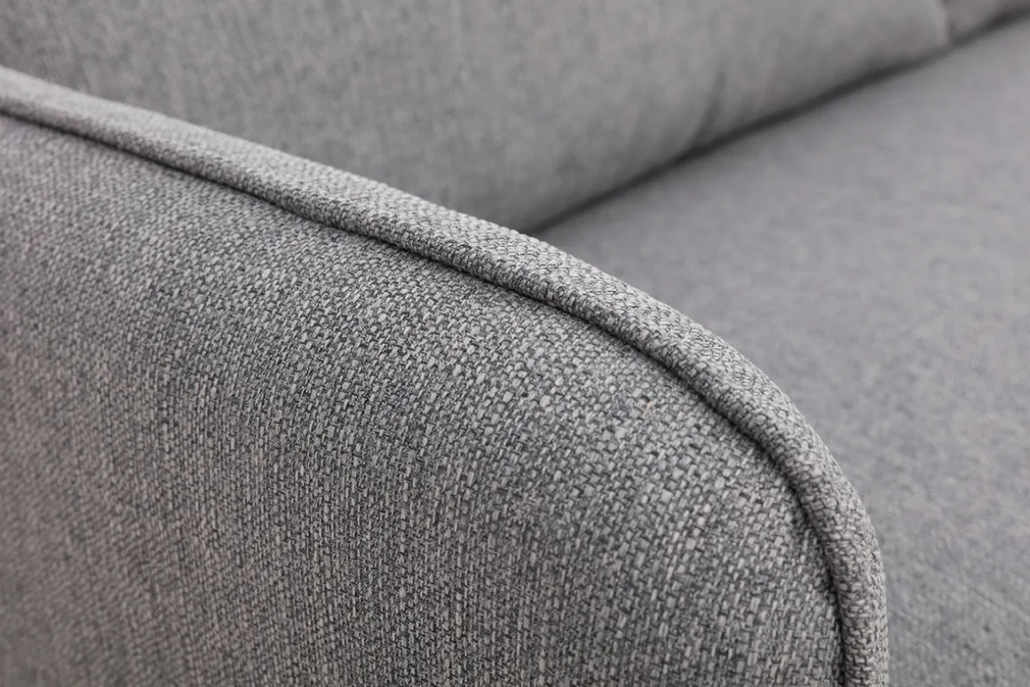 Miliboo Canapé Design|Voir Tous Les Canapés-Canapé scandinave 3 places en tissu gris clair et bois clair KURT