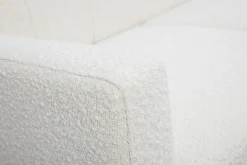 Miliboo Canapé Design|Voir Tous Les Canapés-Canapé scandinave 2 places en tissu effet laine bouclée blanc et bois clair MOON