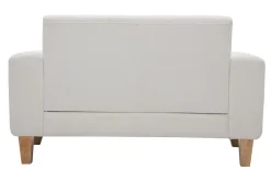 Miliboo Canapé Design|Voir Tous Les Canapés-Canapé scandinave 2 places en tissu blanc cassé et bois clair FJORD