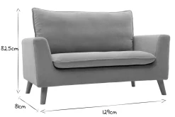 Miliboo Canapé Design|Voir Tous Les Canapés-Canapé scandinave 2 places en tissu effet velours beige naturel et bois clair JONAS