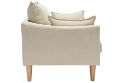 Miliboo Canapé Design|Voir Tous Les Canapés-Canapé scandinave 3 places en tissu beige et bois clair KATE