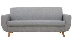 Miliboo Canapé Design|Voir Tous Les Canapés-Canapé scandinave 3 places en tissu gris clair et bois clair PURE