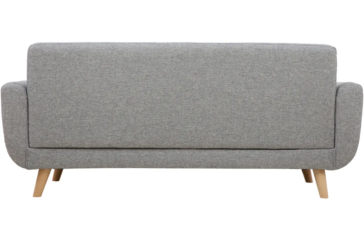 Miliboo Canapé Design|Voir Tous Les Canapés-Canapé scandinave 3 places en tissu gris clair et bois clair PURE