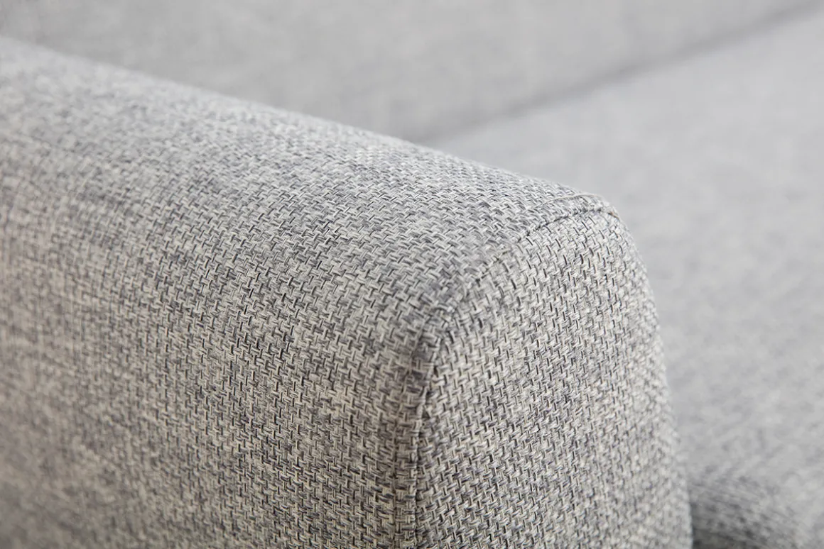 Miliboo Canapé Design|Voir Tous Les Canapés-Canapé scandinave 3 places en tissu gris clair et bois clair PURE