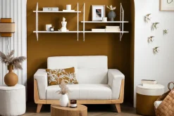 Miliboo Canapé Design|Voir Tous Les Canapés-Canapé scandinave 2 places en tissu gris et bois clair FJORD