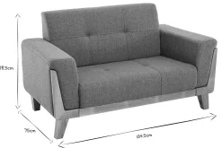 Miliboo Canapé Design|Voir Tous Les Canapés-Canapé scandinave 2 places en tissu gris et bois clair FJORD