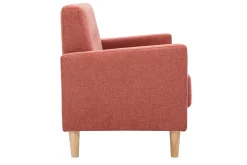 Miliboo Canapé Design|Voir Tous Les Canapés-Canapé scandinave 2 places en tissu effet velours texturé terracotta et bois clair MOON