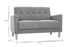 Miliboo Canapé Design|Voir Tous Les Canapés-Canapé scandinave 2 places en tissu effet velours texturé terracotta et bois clair MOON