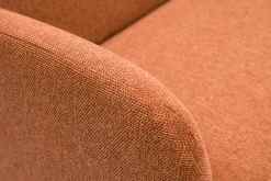 Miliboo Canapé Design|Voir Tous Les Canapés-Canapé scandinave 2 places en tissu effet velours texturé terre brûlée et bois clair ISKO