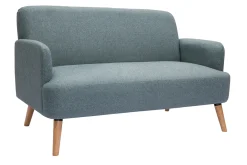 Miliboo Canapé Design|Voir Tous Les Canapés-Canapé scandinave 2 places en tissu vert de gris et bois clair ISKO
