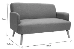 Miliboo Canapé Design|Voir Tous Les Canapés-Canapé scandinave 2 places en tissu vert de gris et bois clair ISKO