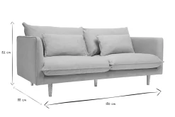 Miliboo Canapé Design|Voir Tous Les Canapés-Canapé scandinave 3 places en tissu effet velours texturé beige et bois clair CLAYTON