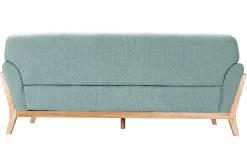 Miliboo Canapé Design|Voir Tous Les Canapés-Canapé scandinave 3 places en tissu vert lagon et bois clair YOKO