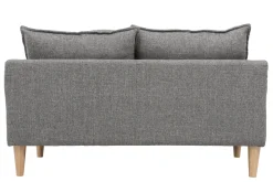 Miliboo Canapé Design|Voir Tous Les Canapés-Canapé scandinave 2 places en tissu gris et bois clair KATE