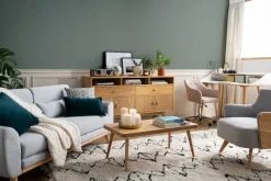 Miliboo Canapé Design|Voir Tous Les Canapés-Canapé scandinave 3 places en tissu gris clair et bois clair EKTOR