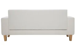 Miliboo Canapé Design|Voir Tous Les Canapés-Canapé scandinave 3 places en tissu blanc cassé et bois clair FJORD