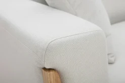 Miliboo Canapé Design|Voir Tous Les Canapés-Canapé scandinave 3 places en tissu blanc cassé et bois clair FJORD