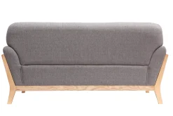 Miliboo Canapé Design|Voir Tous Les Canapés-Canapé scandinave 2 places en tissu gris et bois clair YOKO