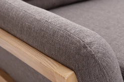 Miliboo Canapé Design|Voir Tous Les Canapés-Canapé scandinave 2 places en tissu gris et bois clair YOKO