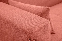 Miliboo Canapé Design|Voir Tous Les Canapés-Canapé scandinave 3 places en tissu effet velours texturé terracotta et bois clair FJORD