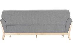 Miliboo Canapé Design|Voir Tous Les Canapés-Canapé scandinave 3 places en tissu gris et bois clair YOKO