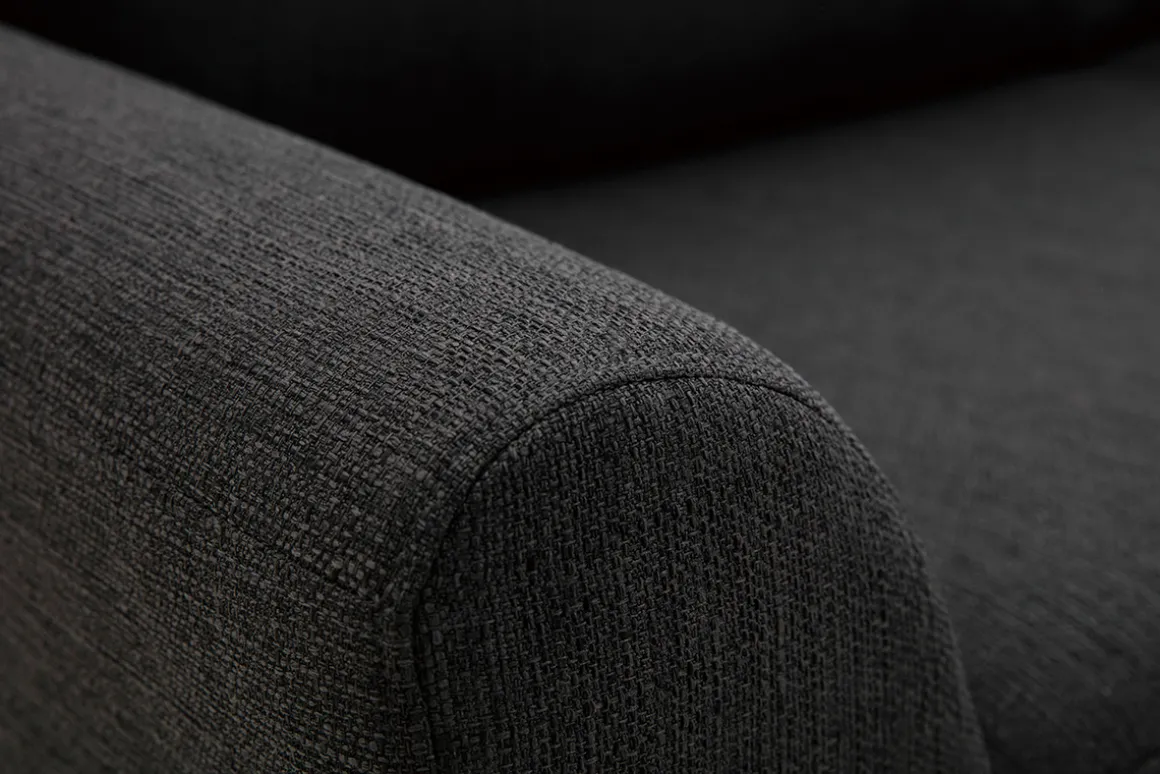 Miliboo Canapé Design|Voir Tous Les Canapés-Canapé scandinave 3 places en tissu gris anthracite et bois clair ALICE