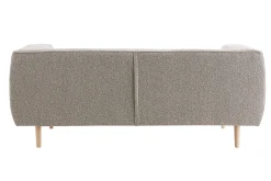 Miliboo Canapé Design|Voir Tous Les Canapés-Canapé scandinave 2-3 places en tissu effet laine bouclée taupe et bois clair MORRIS