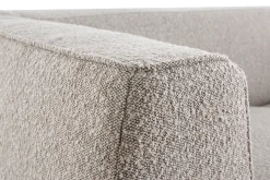 Miliboo Canapé Design|Voir Tous Les Canapés-Canapé scandinave 2-3 places en tissu effet laine bouclée taupe et bois clair MORRIS