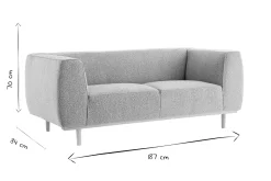 Miliboo Canapé Design|Voir Tous Les Canapés-Canapé scandinave 2-3 places en tissu effet laine bouclée taupe et bois clair MORRIS