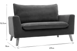 Miliboo Canapé Design|Voir Tous Les Canapés-Canapé scandinave 2 places en tissu effet velours bleu canard et bois clair JONAS