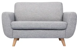 Miliboo Canapé Design|Voir Tous Les Canapés-Canapé scandinave 2 places en tissu gris et bois clair PURE